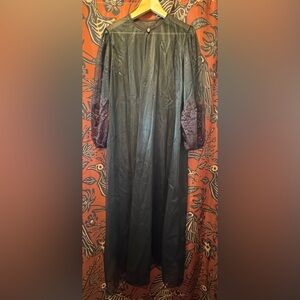 Vintage Sears Black Duster with Purple Lace Sleeves